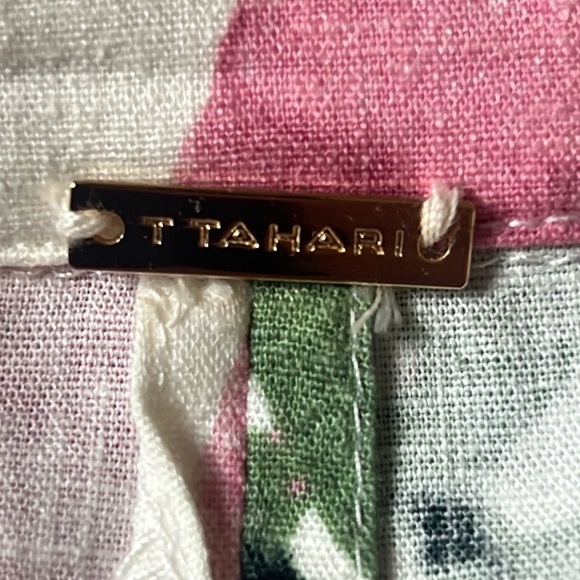 TAHARI Women’s Size 14 Linen Blend Floral Fit & Flare Sleeveless Midi Dress - Picture 8 of 15